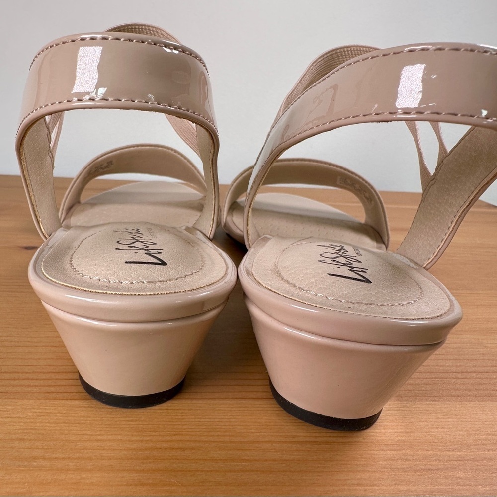 LifeStride Tan Wedge Sandals Wide Width Comfort Ankle Strap 11W NWOT Travel - Picture 4 of 7